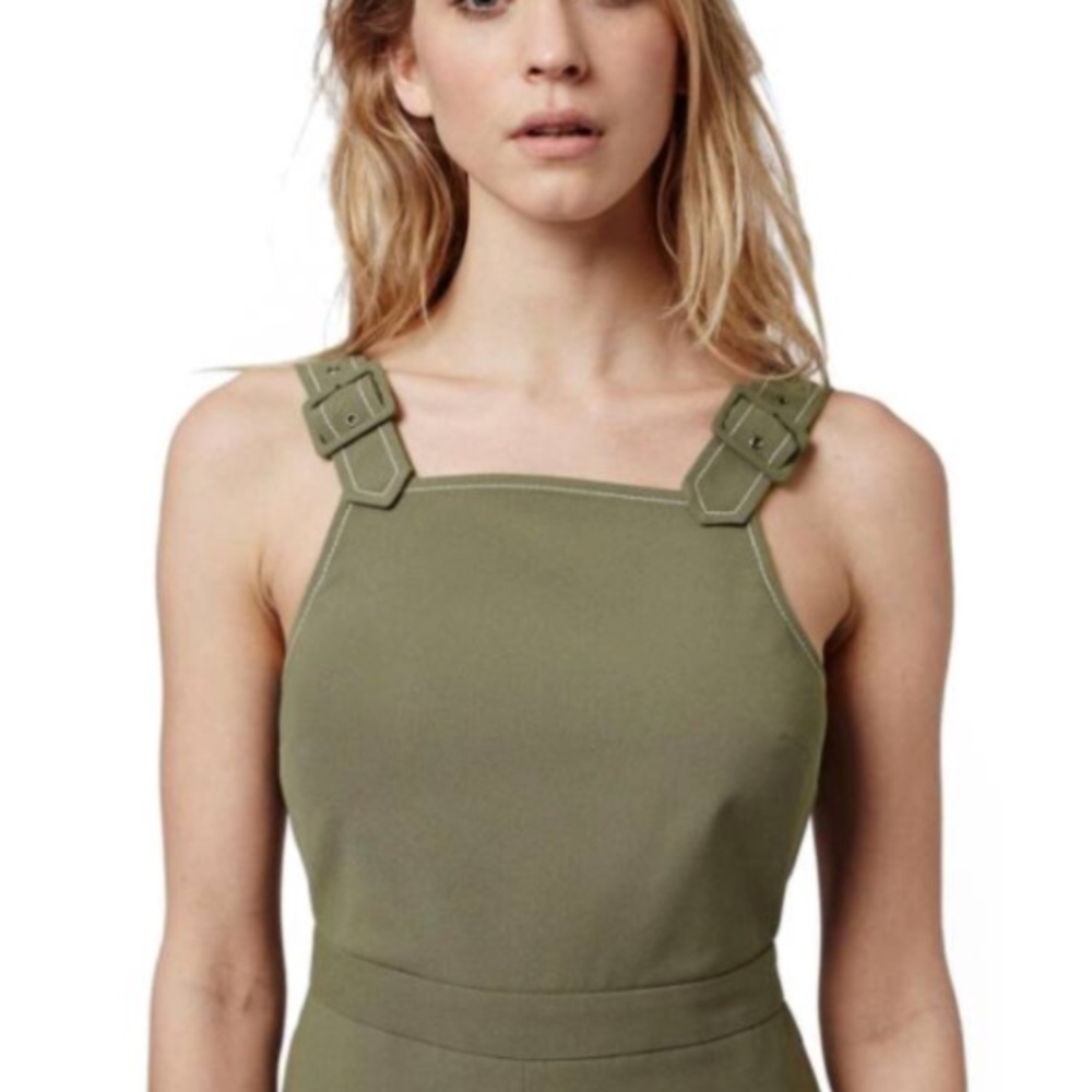 Topshop green pinafore jumpsuit